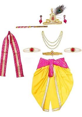 Boys Krishna Dress Costume Set With Accessories