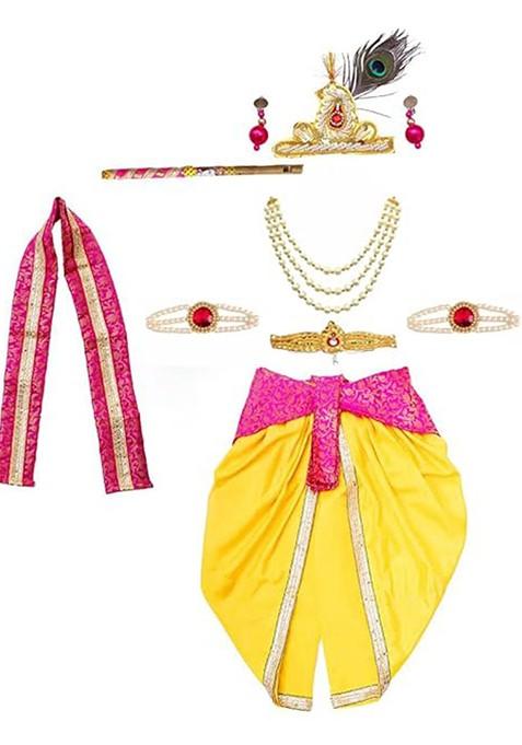 Boys Krishna Dress Costume Set With Accessories