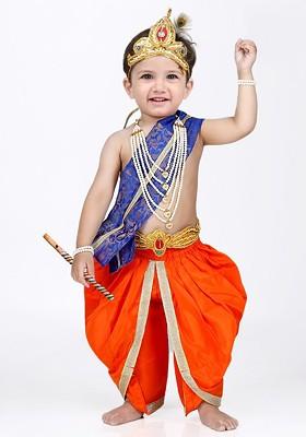 Boys Krishna Dress Costume Set With Accessories