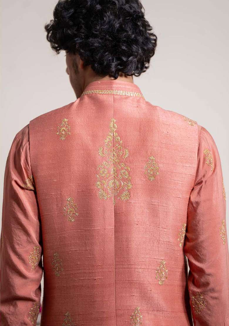 Rust Cheeku Bundi Jacket For Men - Indya