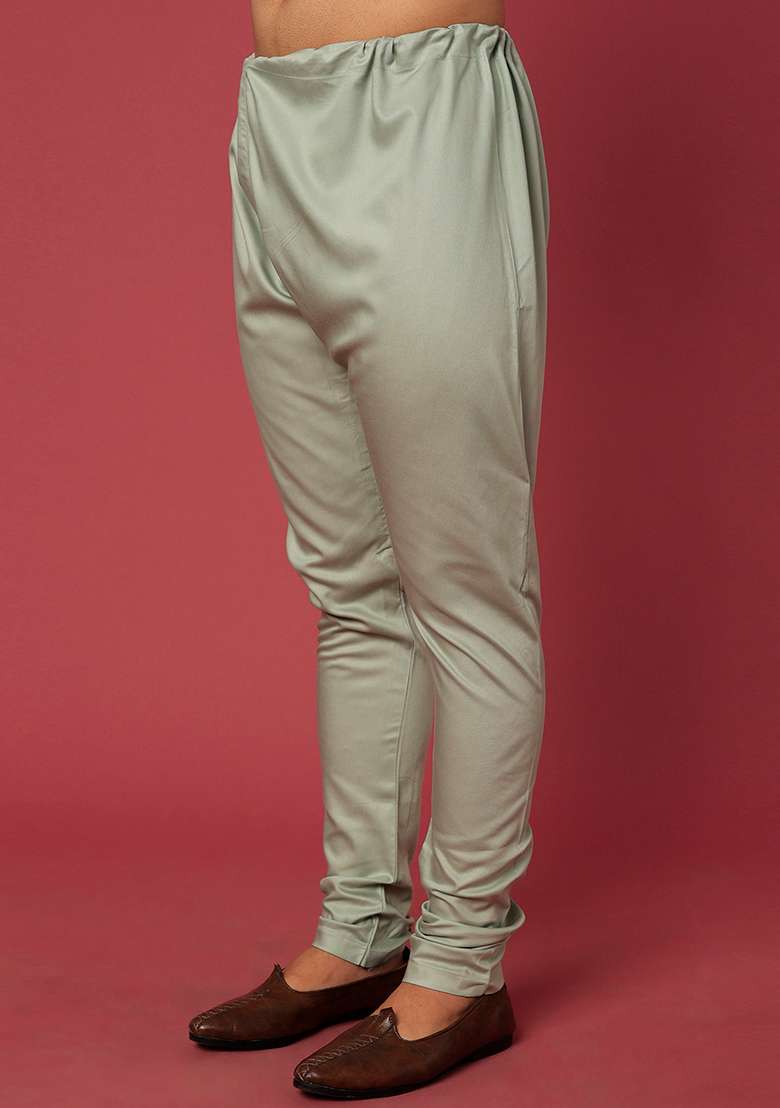 Olive Green Block Print Satin Bundi Jacket And Kurta Set For Men - Indya