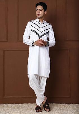 White Pathani Set For Men