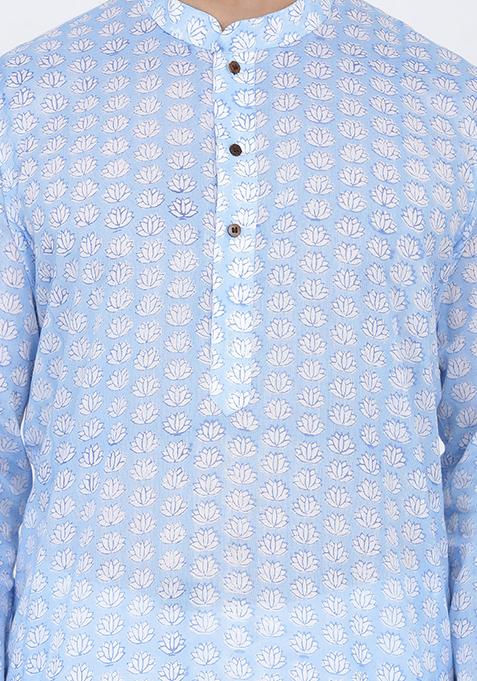 Blue Meadow Handblock Printed  Everyday Cotton Shirt