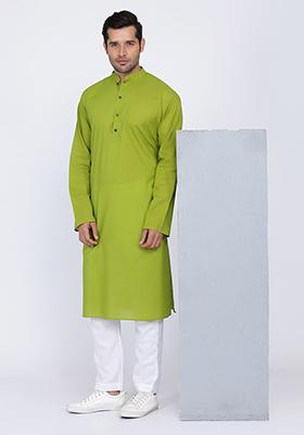 Green Shamrock Printed Kurta