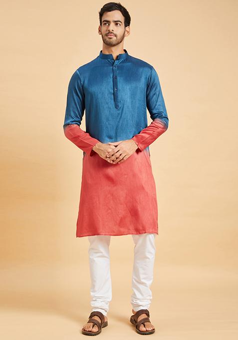 Blue Radical Marino Ombre Kurta For Men