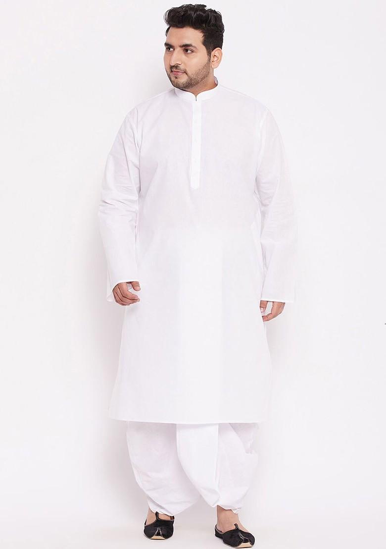 White Solid Cotton Dhoti For Men