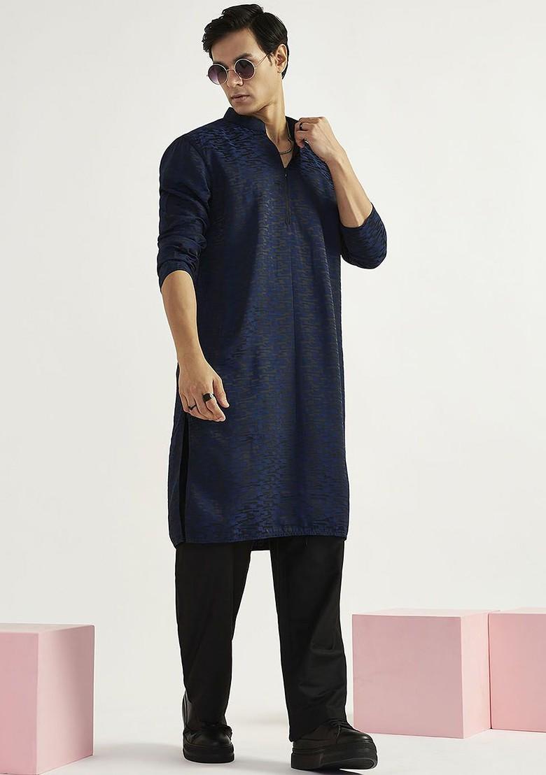 Black Solid Poly Blend Pyjama For Men