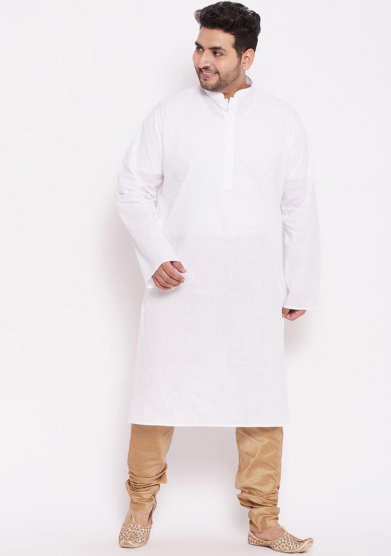 Gold Solid Silk Churidar For Men