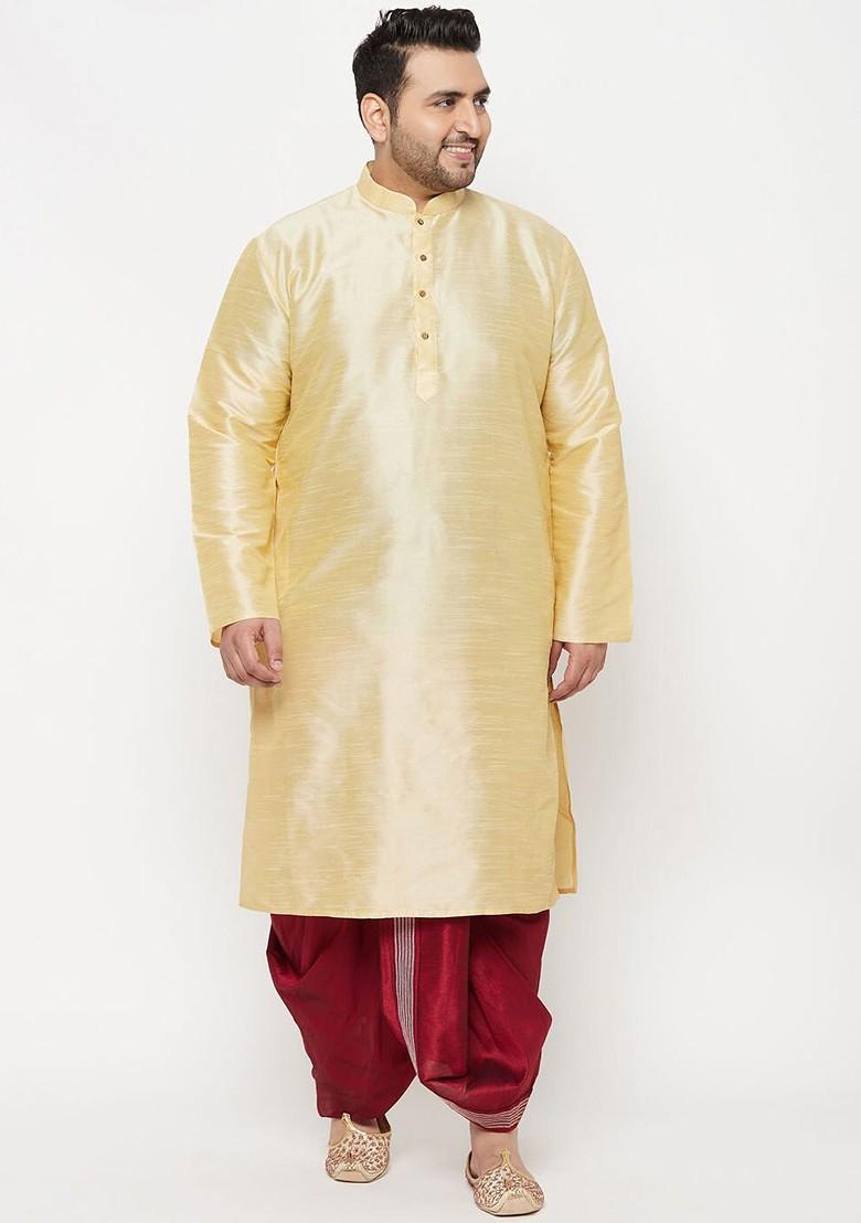 Maroon Embroidered Poly Blend Dhoti For Men