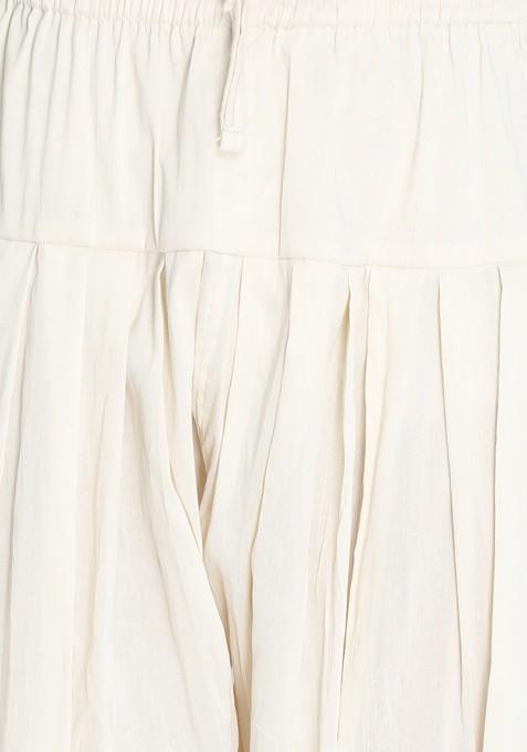 Off White Solid Cotton Salwar For Men