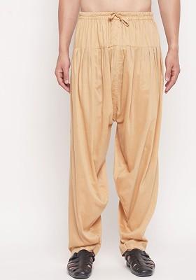 Rose Gold Solid Poly Blend Salwar For Men