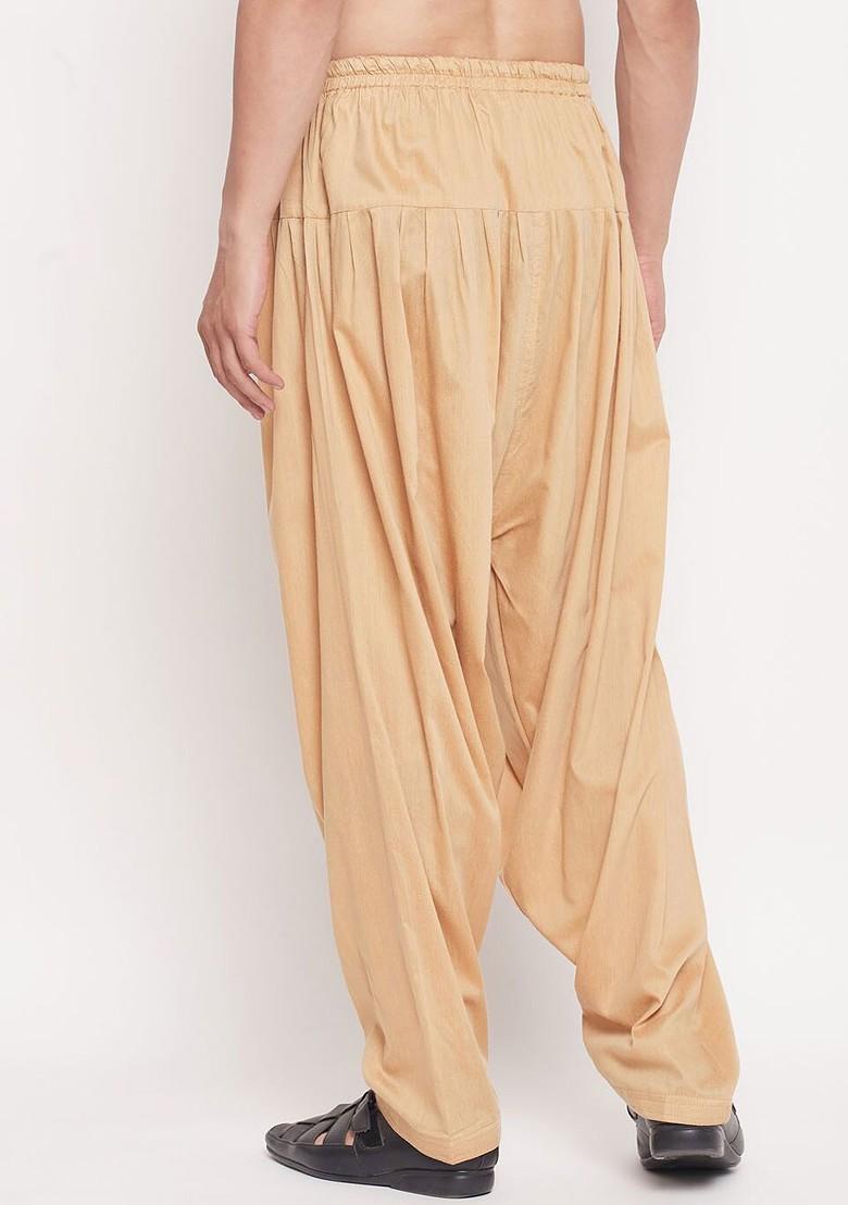 Rose Gold Solid Poly Blend Salwar For Men