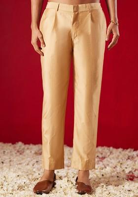 Rose Gold Solid Poly Blend Pyjama For Men