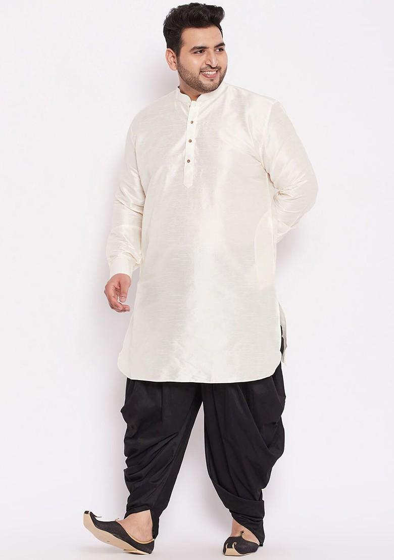 Black Solid Poly Blend Dhoti For Men