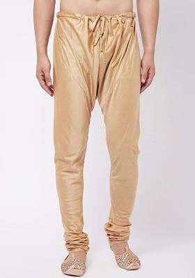 Rose Gold Solid Poly Blend Pyjama For Men