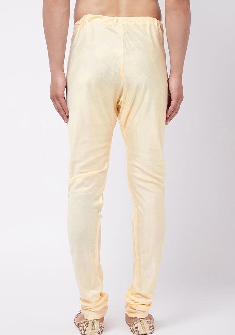 Gold Solid Poly Blend Pyjama For Men