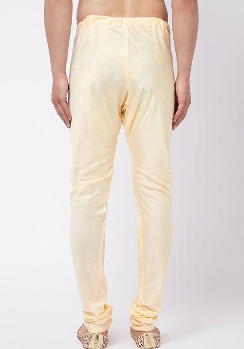 Gold Solid Poly Blend Pyjama For Men