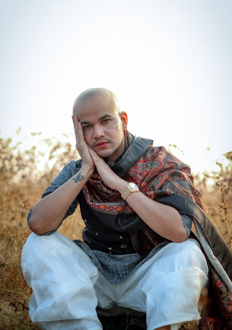 White Solid Poly Blend Dhoti For Men