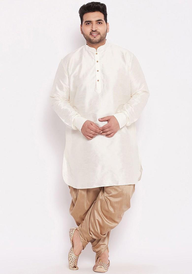 Rose Gold Solid Silk Dhoti For Men