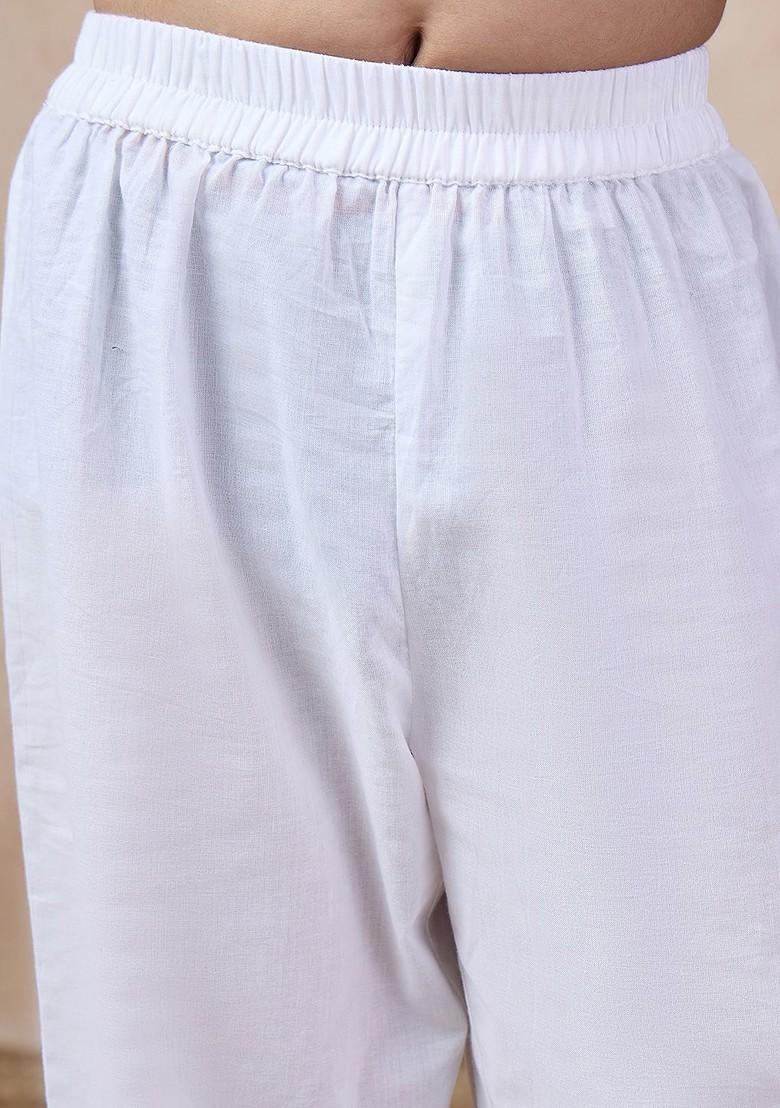 Peach Embroidered Poly Blend Kurta Set For Boy