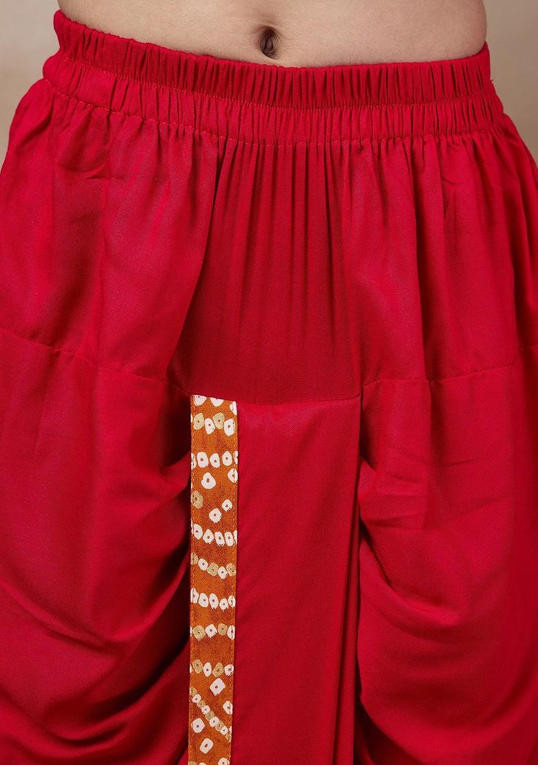 Mustard Yellow Printed Poly Blend Kurta Set For Boy