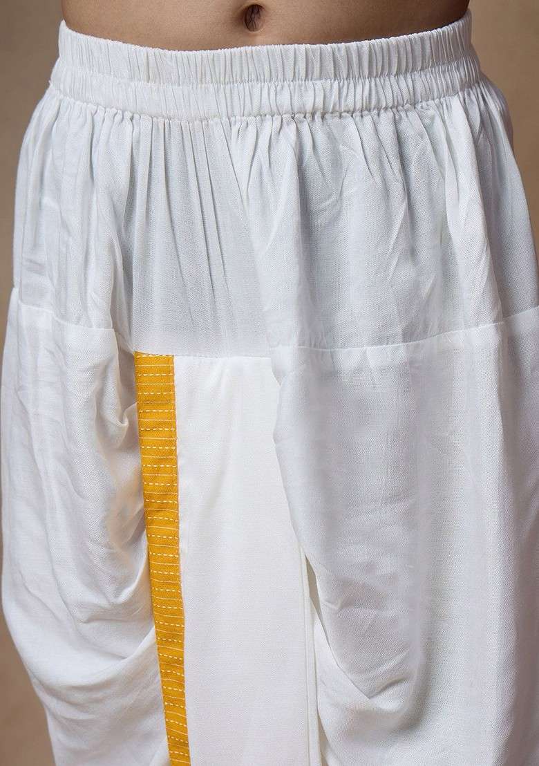 Mustard Yellow Embroidered Poly Blend Kurta Set For Boy - Indya