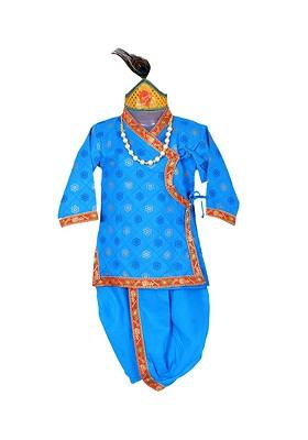 Boys Printed Pure Cotton Kurta With Dhoti Pants