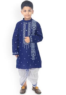 Boys Ethnic Motifs Printed Regular Kurta With Dhoti Pants