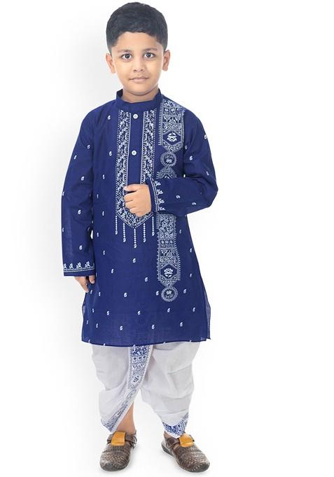 Boys Ethnic Motifs Printed Regular Kurta With Dhoti Pants — view on Indya