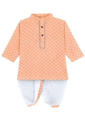 Boys Ethnic Motifs Printed Regular Kurta With Dhoti Pants