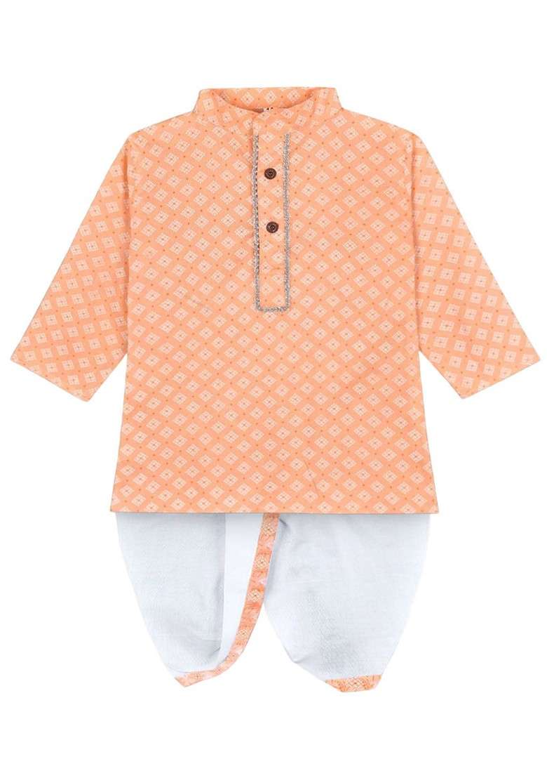 Boys Ethnic Motifs Printed Regular Kurta With Dhoti Pants - Indya