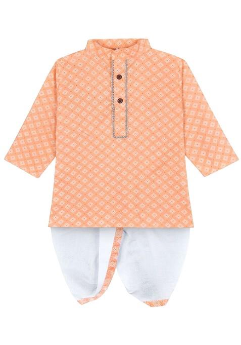 Boys Ethnic Motifs Printed Regular Kurta With Dhoti Pants — view on Indya