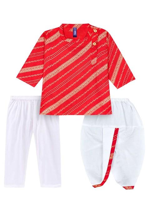 Boys Ethnic Motifs Printed Regular Kurta With Pyjamas