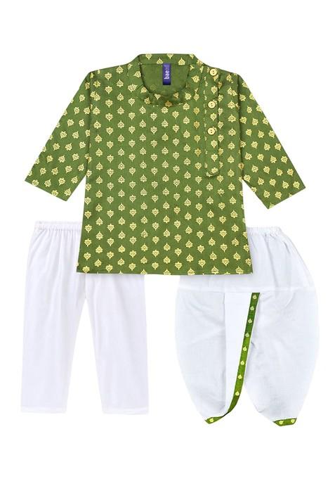 Boys Ethnic Motifs Printed Regular Kurta With Pyjamas — view on Indya