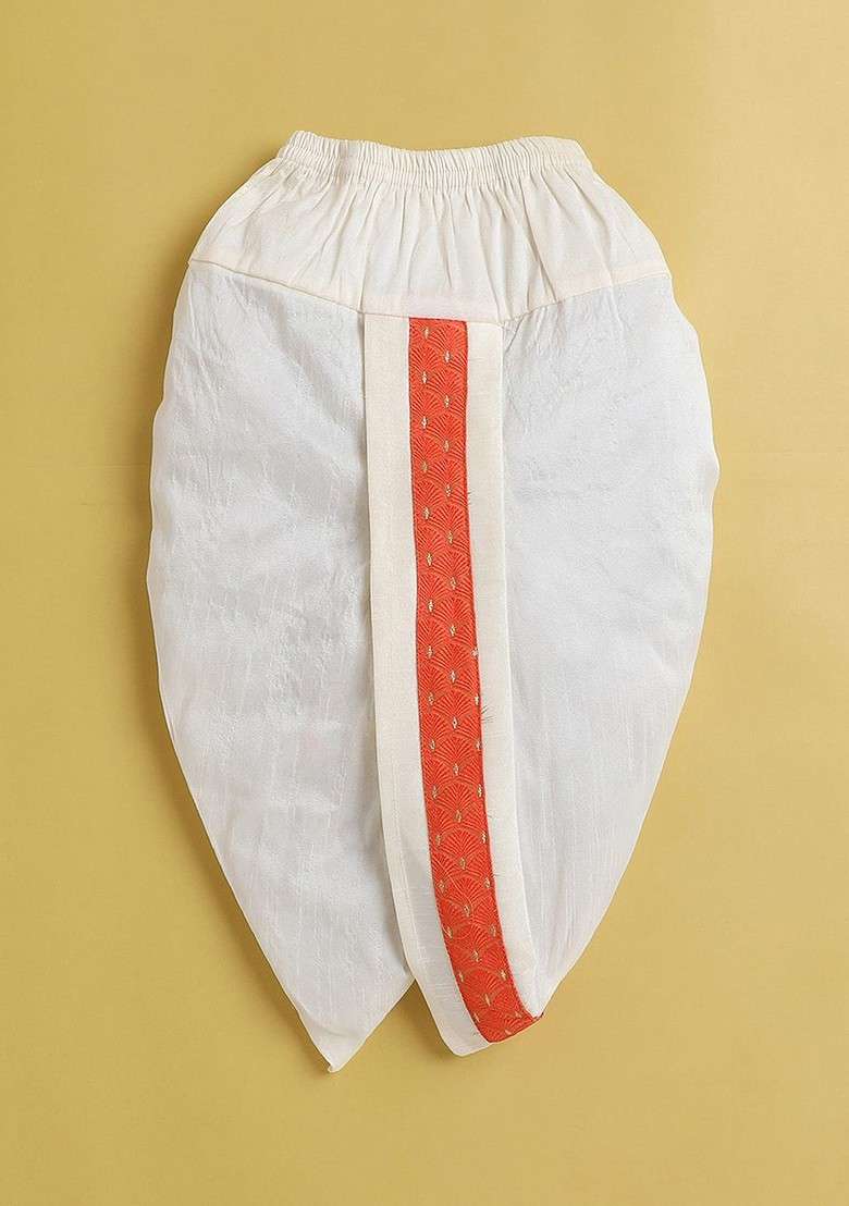 Boys Regular Mandarin Collar Kurta With Dhoti Pants - Indya