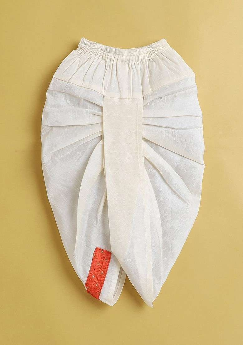 Boys Regular Mandarin Collar Kurta With Dhoti Pants - Indya