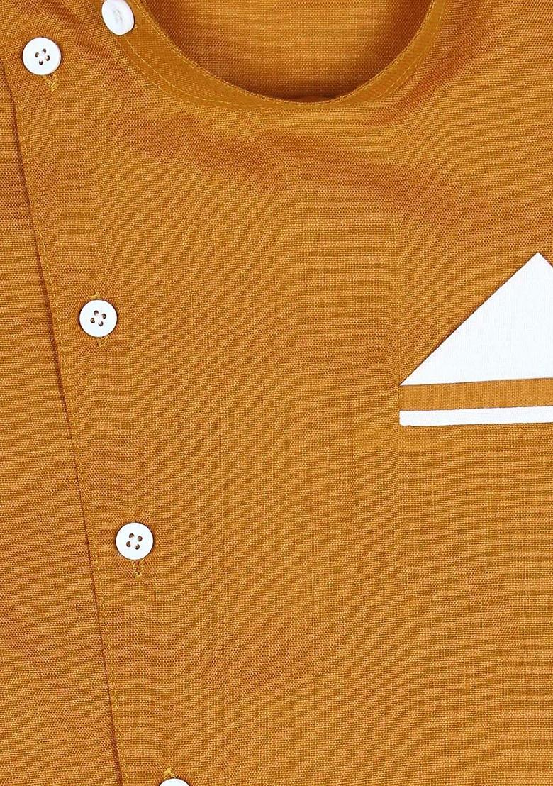 Boys Solid Cotton Kurta With Pyjama