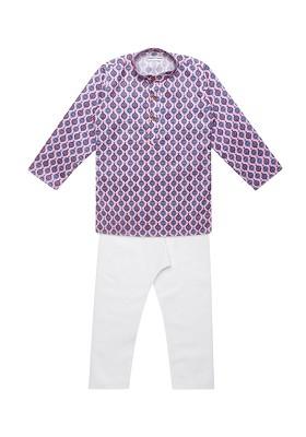 Boys Ethnic Motifs Printed Regular Pure Cotton Kurta With Pyjamas