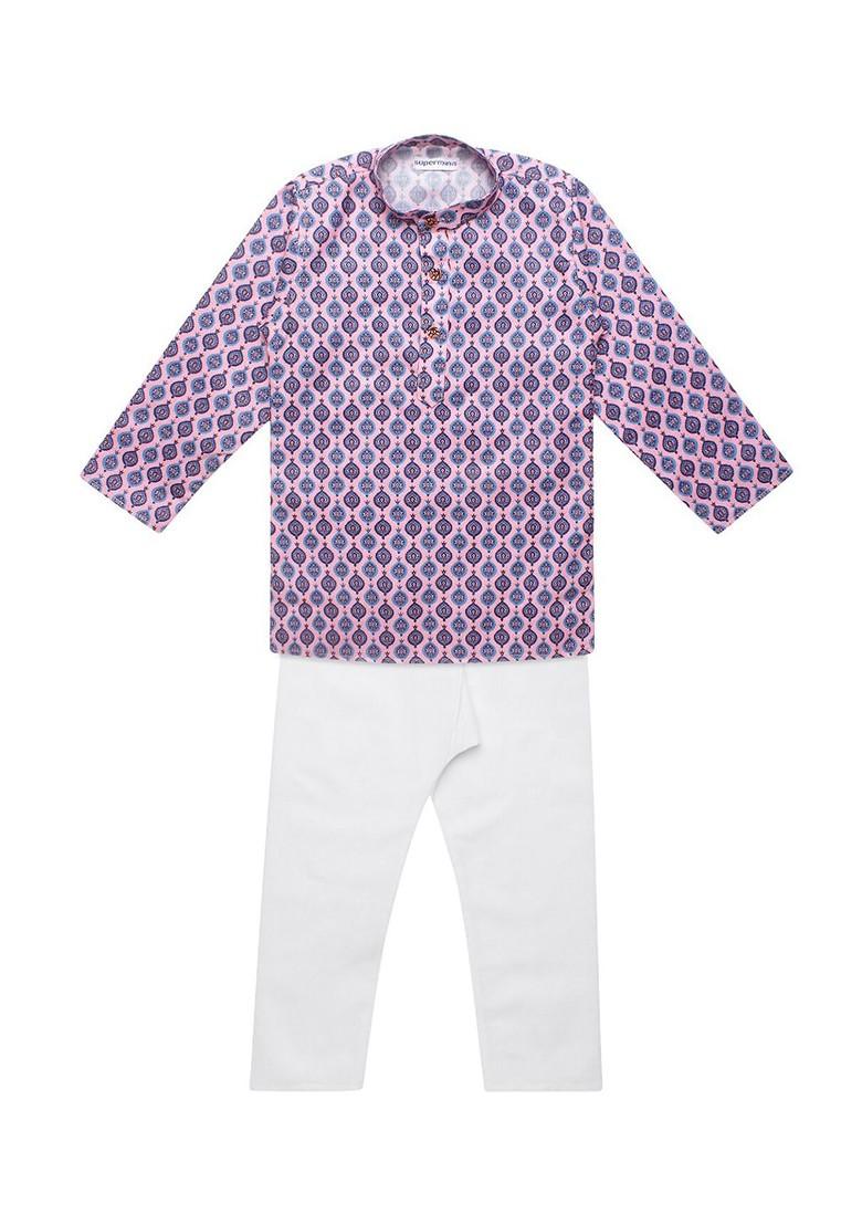 Boys Ethnic Motifs Printed Regular Pure Cotton Kurta With Pyjamas