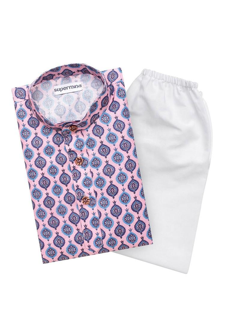 Boys Ethnic Motifs Printed Regular Pure Cotton Kurta With Pyjamas