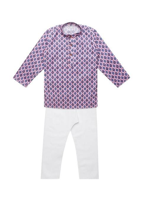 Boys Ethnic Motifs Printed Regular Pure Cotton Kurta With Pyjamas