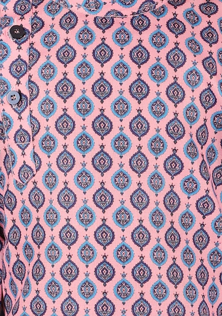 Boys Ethnic Motifs Printed Mandarin Collar Kurta With Dhoti Pants