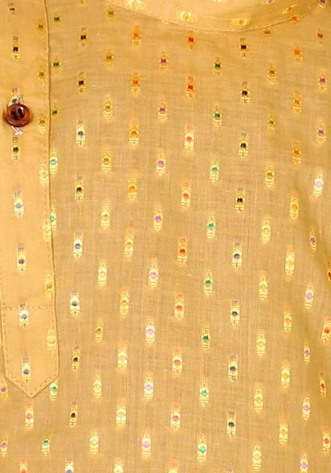 Boys Cream Coloured Striped Kurta With Dhoti Pants