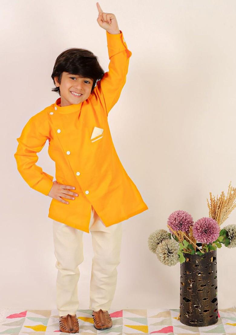 Boys Regular Pure Cotton Kurta With Pyjamas