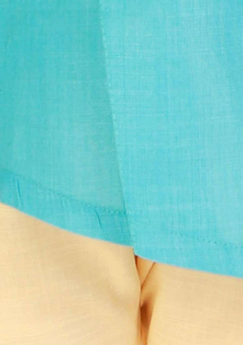 Boys Mandarin Collar Asymmetric Pure Cotton Kurta With Pyjamas - Indya