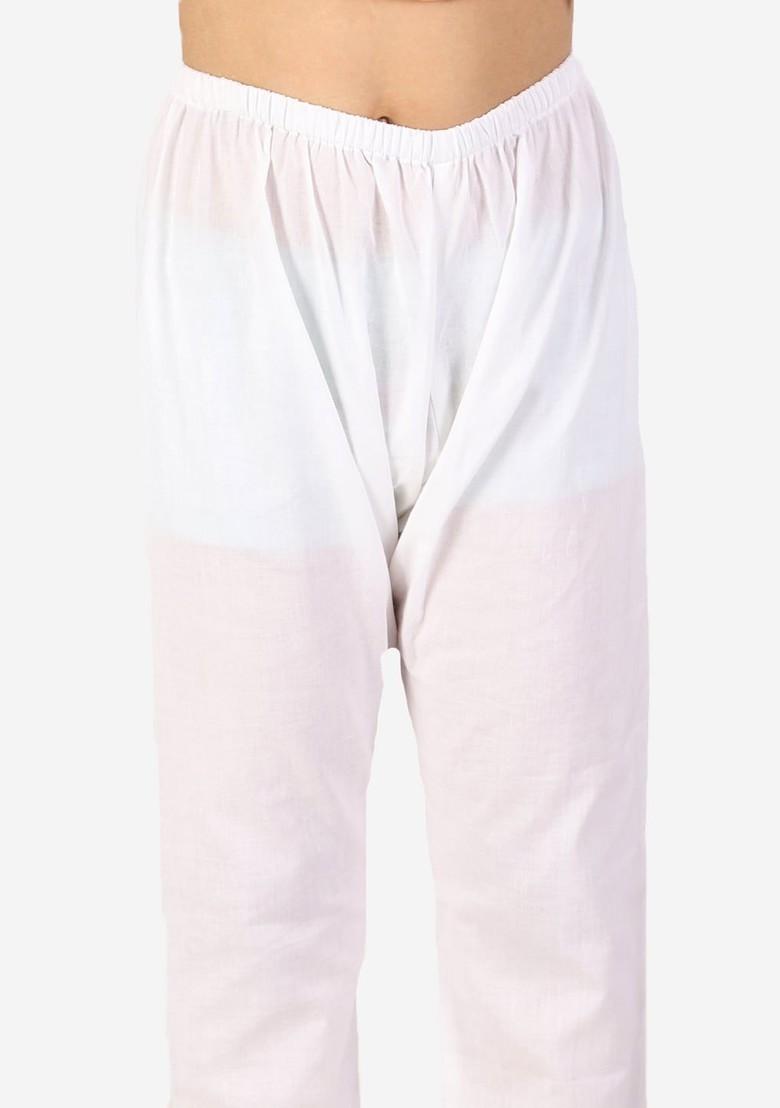 Boys Ethnic Motifs Printed Band Collar Pure Cotton Kurta With Pyjamas