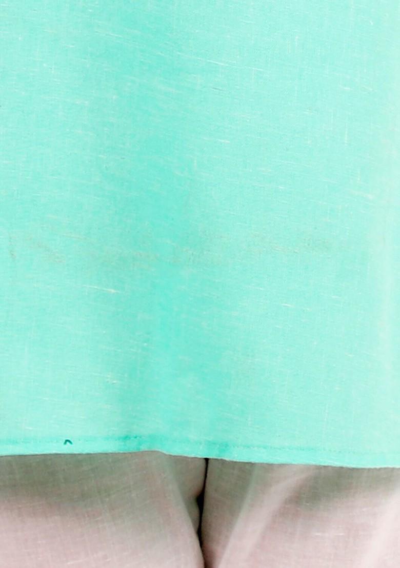 Boys Green Regular Pure Cotton Kurta With Pyjamas