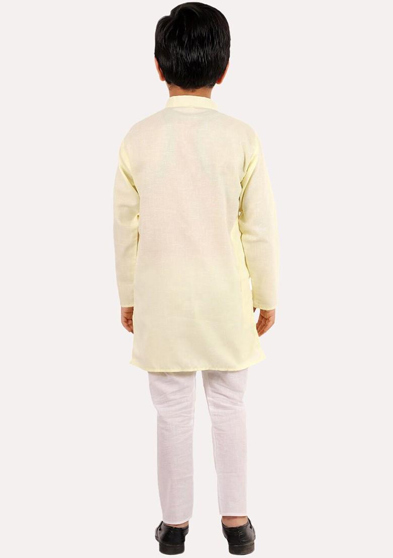 Boys Green Regular Pure Cotton Kurta With Pyjamas