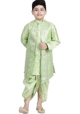 Boys Regular Sequinned Kurta With Dhoti Pants