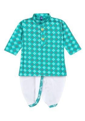 Boys Ethnic Motifs Printed Regular Pure Cotton Kurta With Dhoti Pant